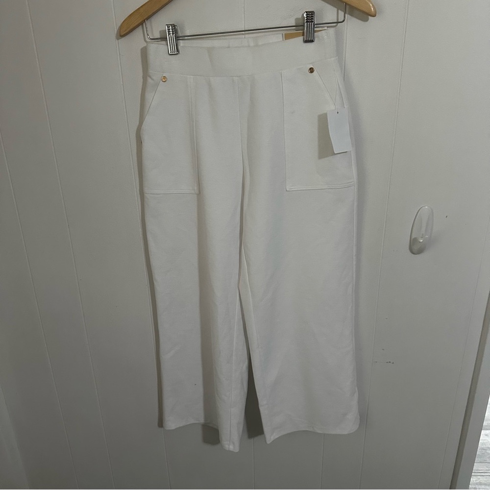 MICHAEL Michael Kors White Wide Leg Pants